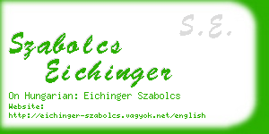 szabolcs eichinger business card